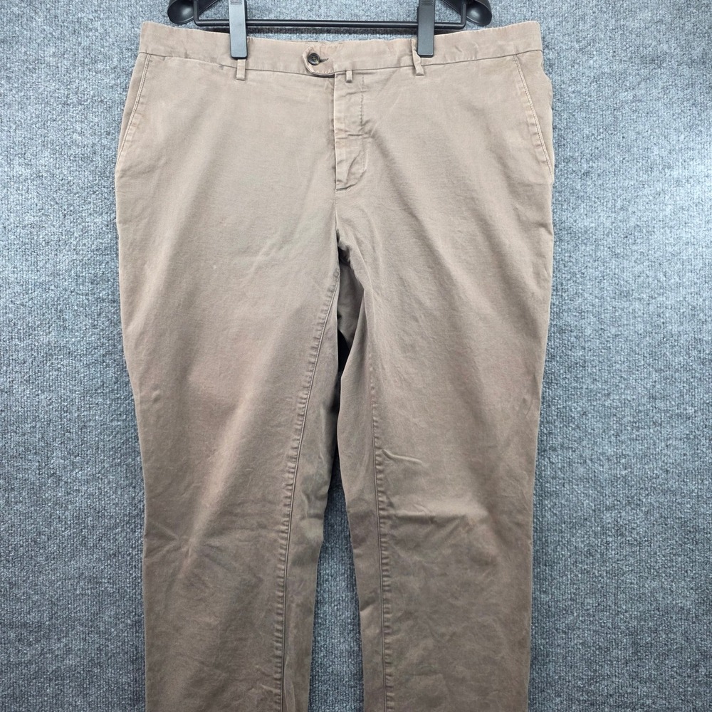 SuitSupply Porto Int B1140I Mens Khaki Taupe Cotton Stretch Chino Pants Size 40